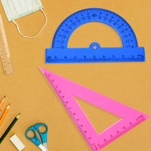 4-Piece Geometry Set, Triangle Ruler Protractor Straight Ruler