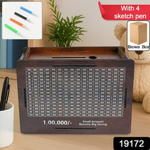Wooden Money / Piggy Bank, Money Box (1 Pc / 4 sketch Pen)